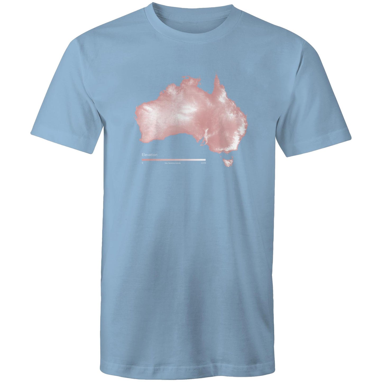 Australia Elevation Map Pink