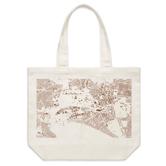 Shoulder Canvas Tote Bag - Bay City Brown