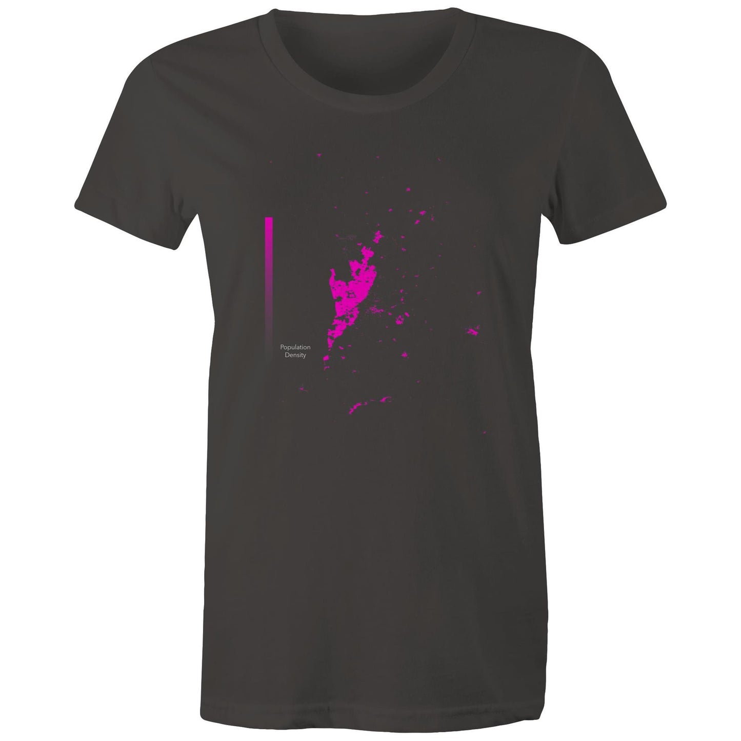 Population Density Adelaide Bright Womens T-Shirt