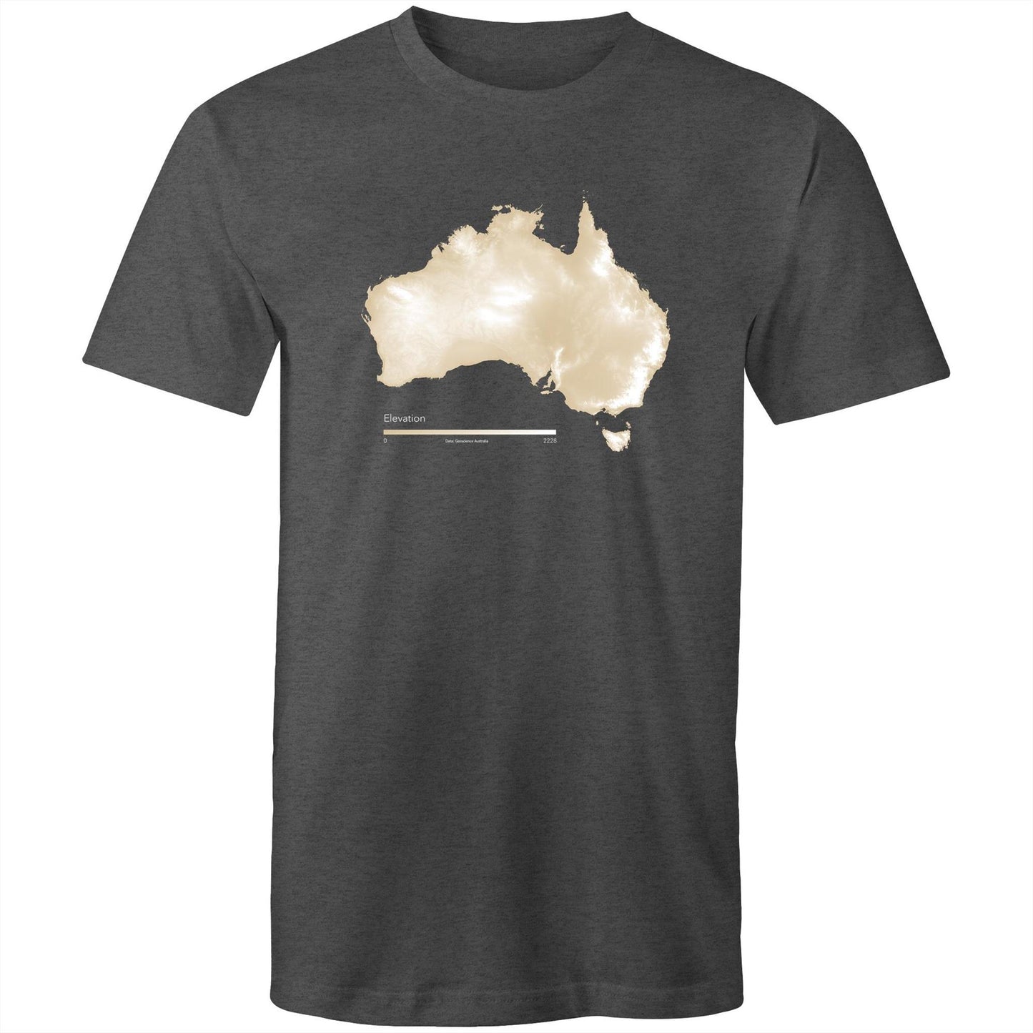 Australia Elevation Map Tan