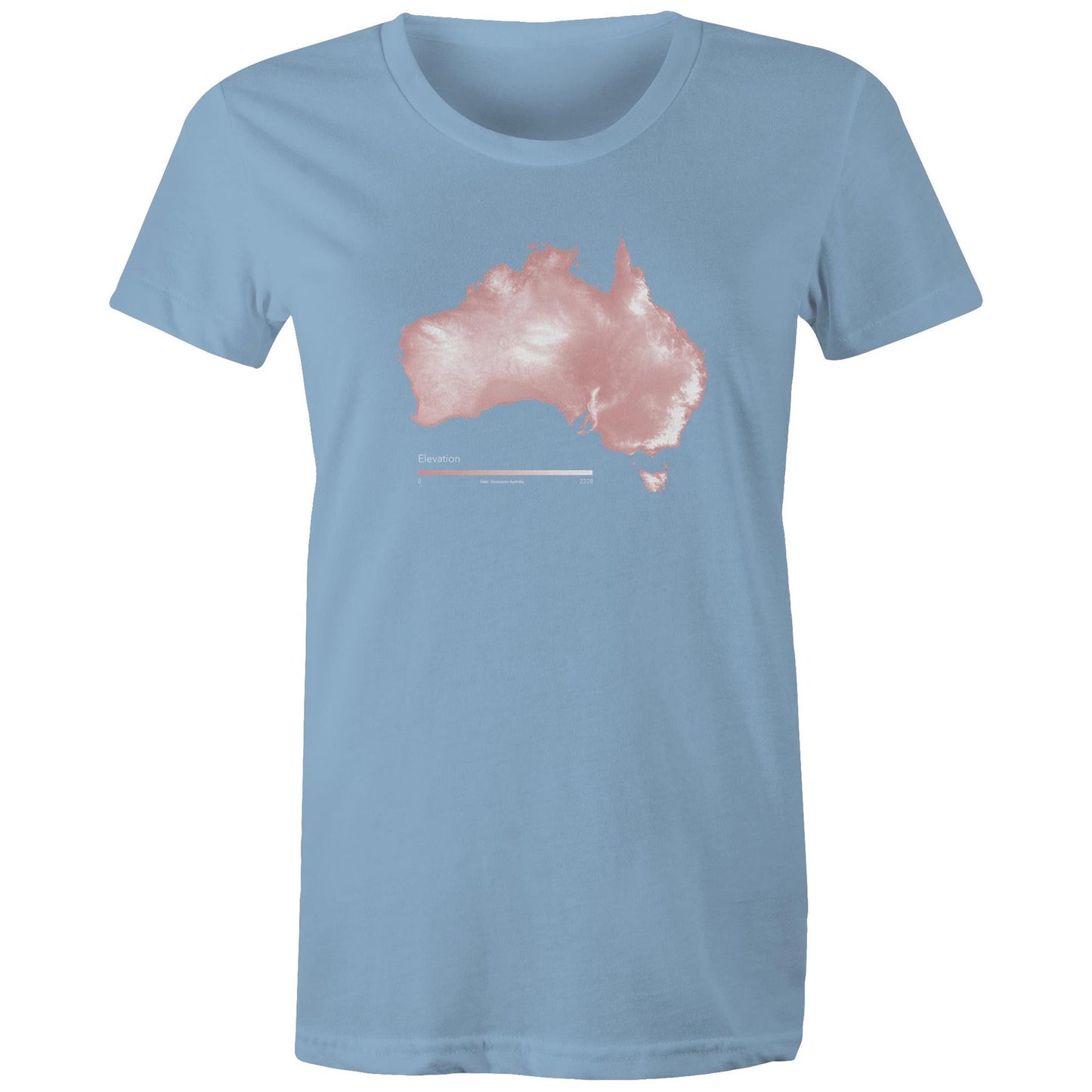 Australia Elevation Map Pink