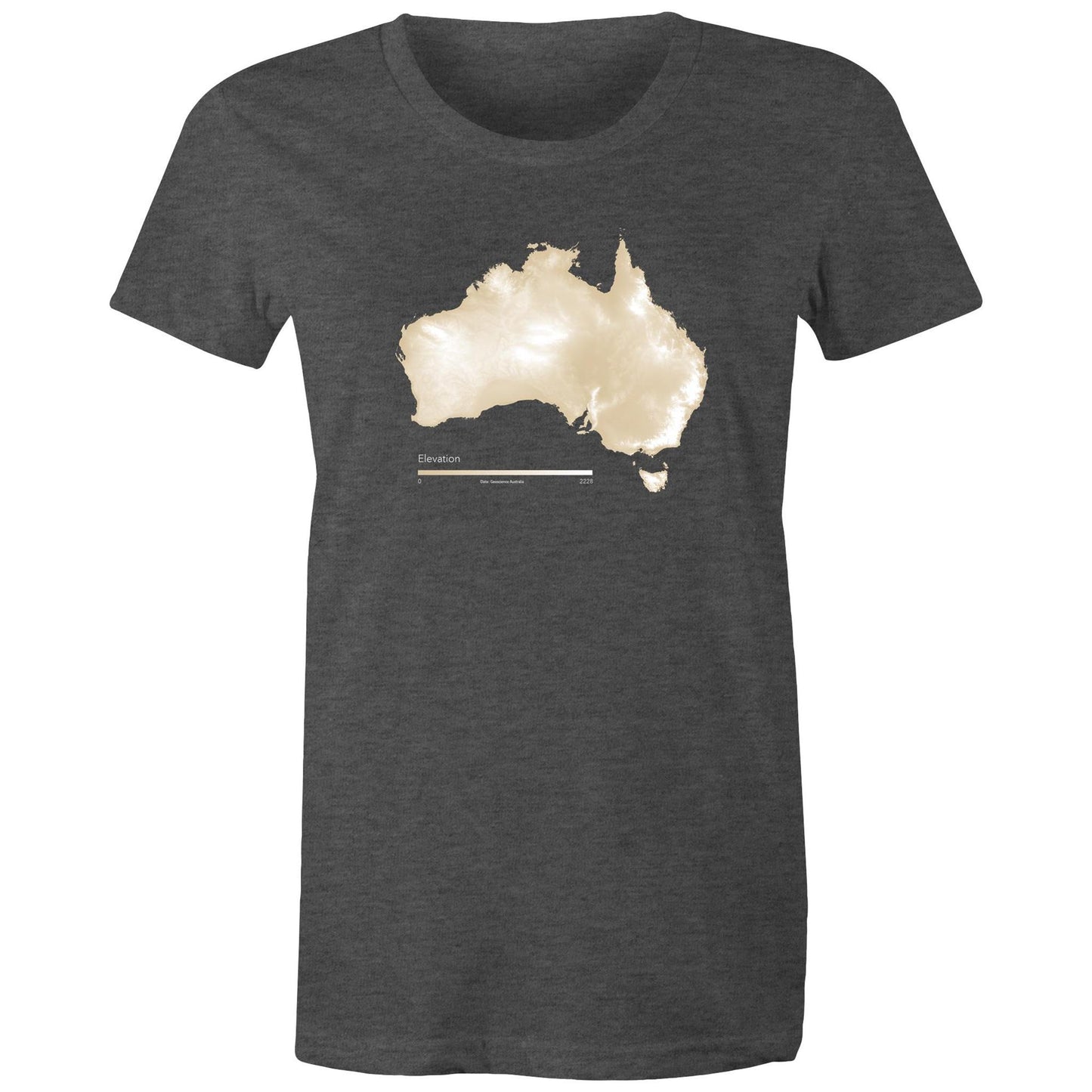 Australia Elevation Map Tan