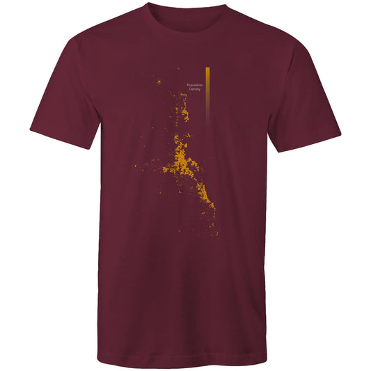 Population Density Brisbane Bright Mens T-Shirt