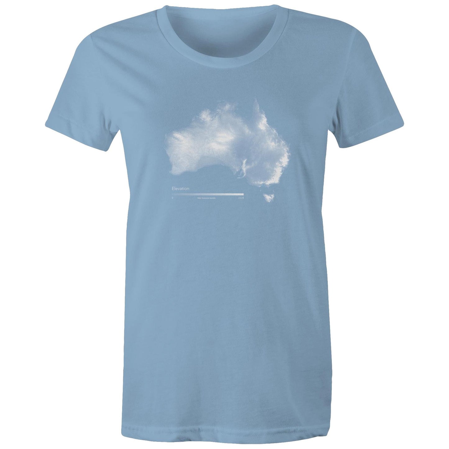 Australia Elevation Map Blue