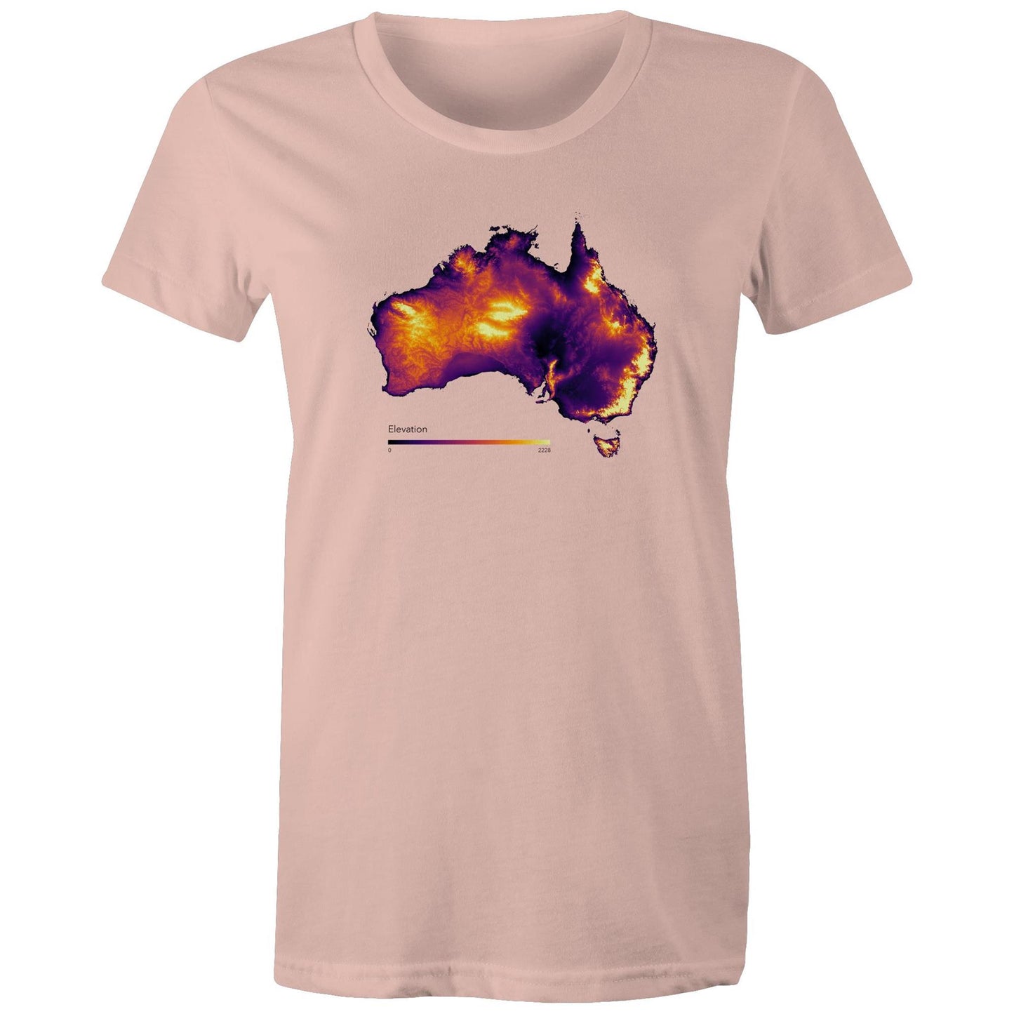 Australia Elevation Map Bold