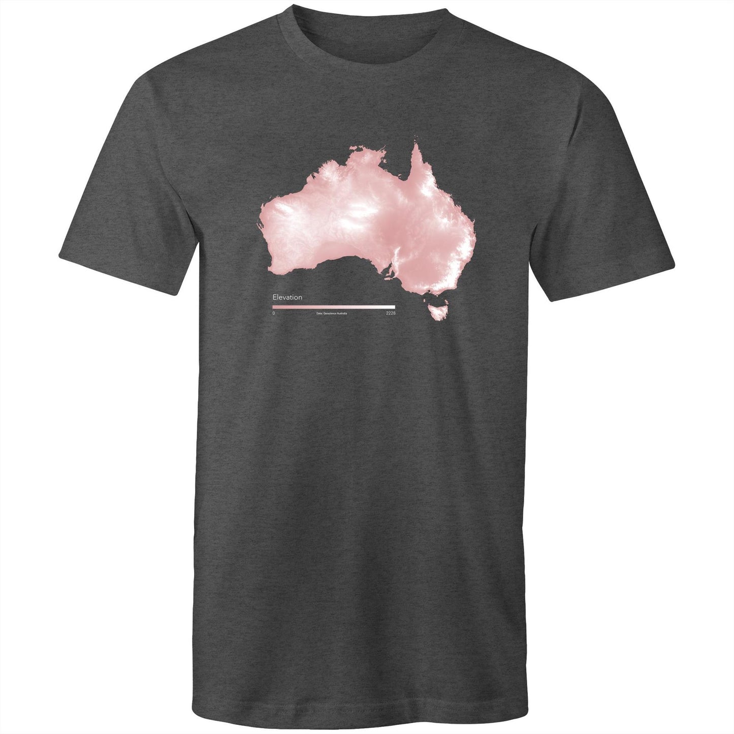 Australia Elevation Map Pink