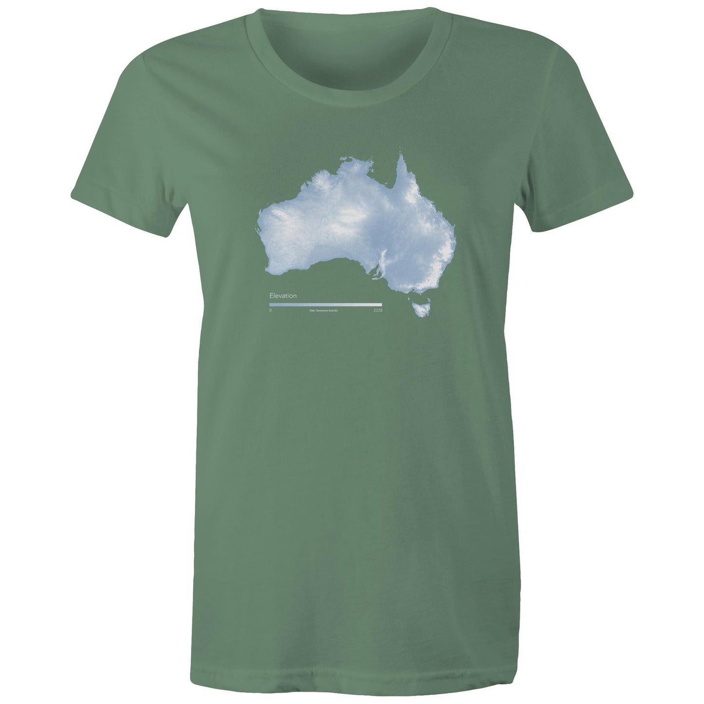 Australia Elevation Map Blue