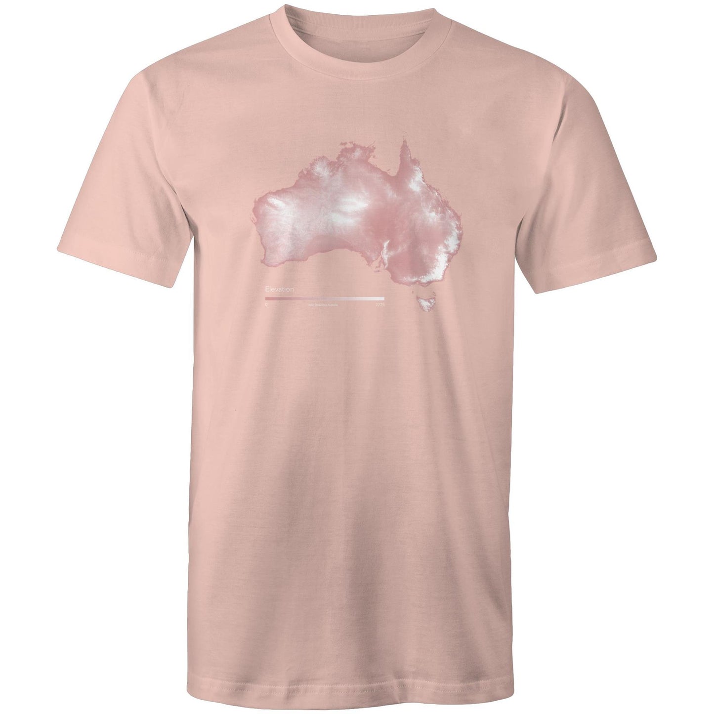 Australia Elevation Map Pink