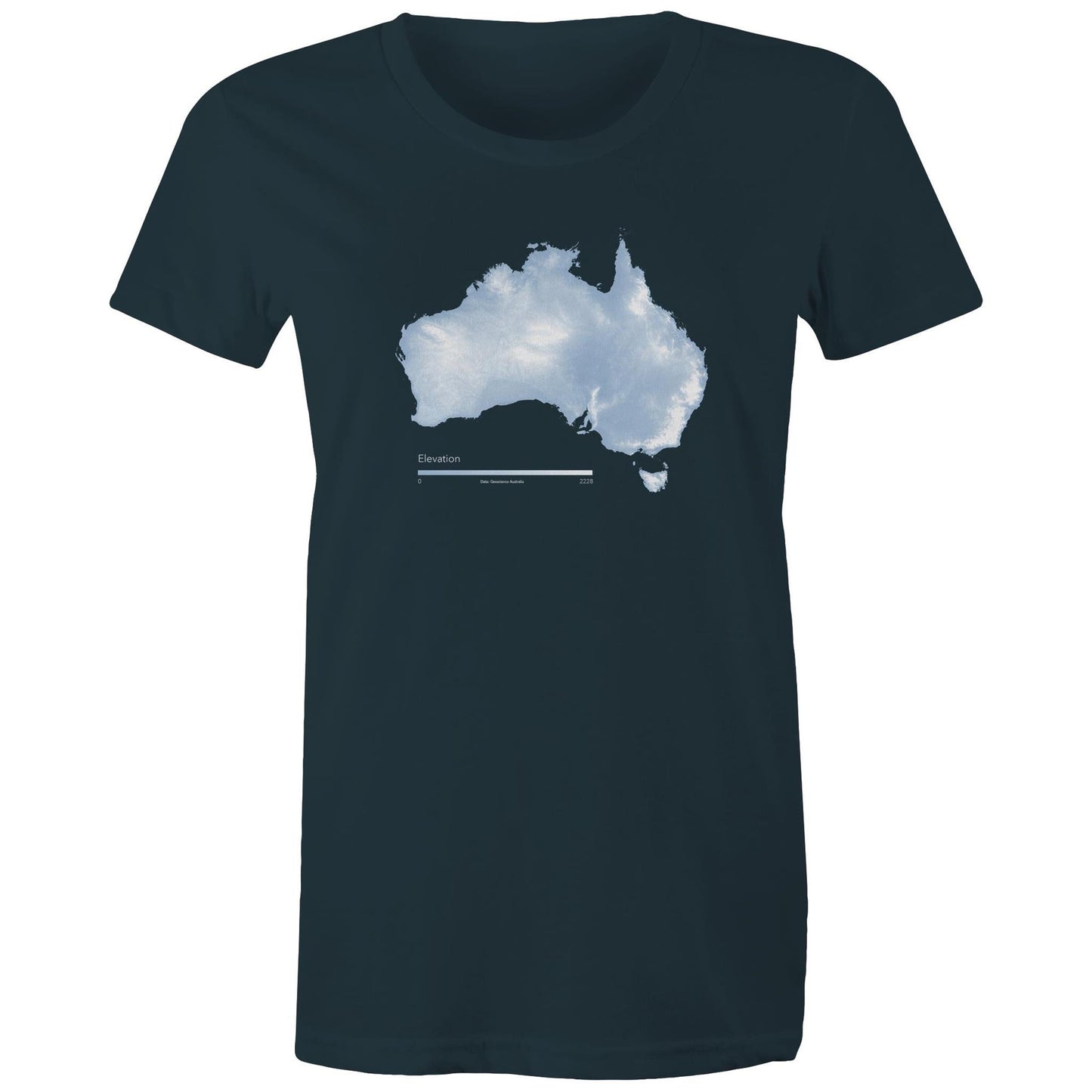 Australia Elevation Map Blue