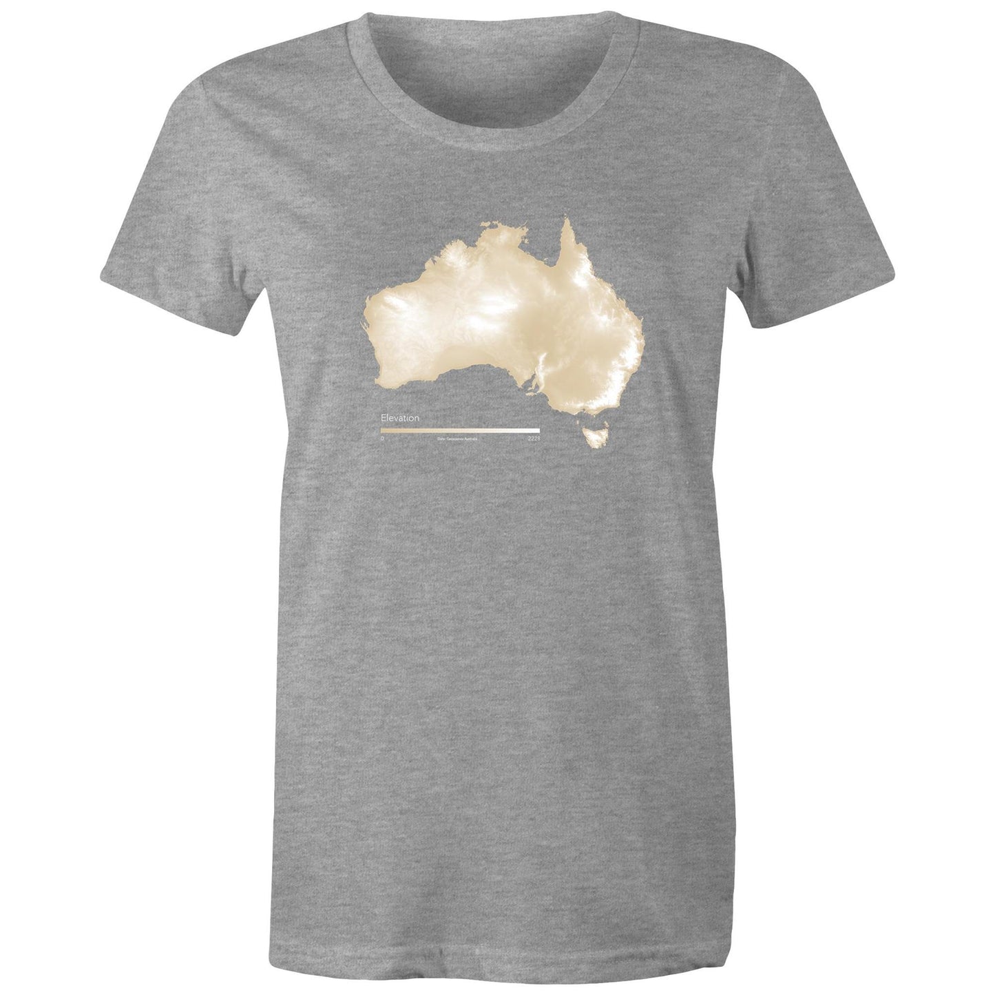 Australia Elevation Map Tan