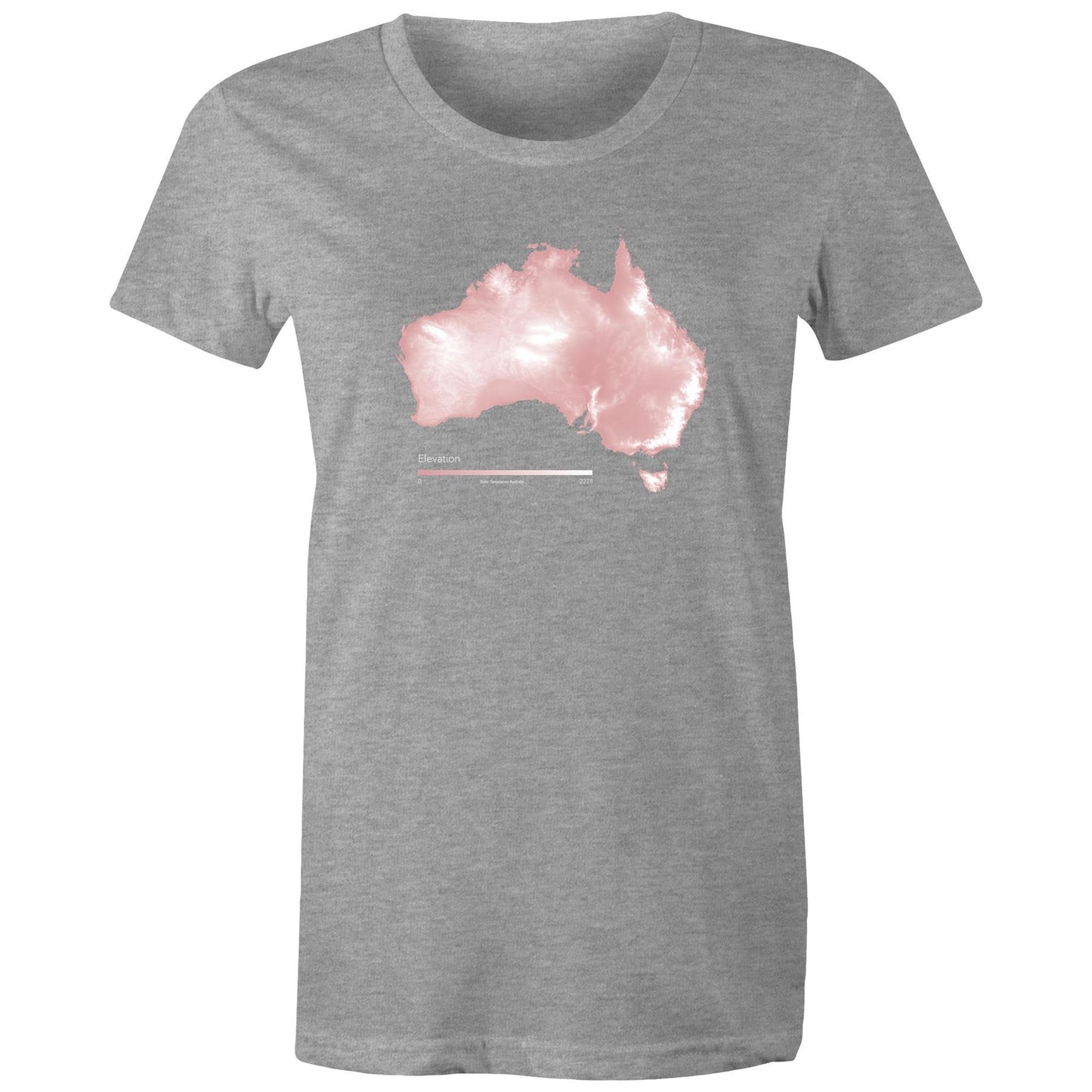 Australia Elevation Map Pink