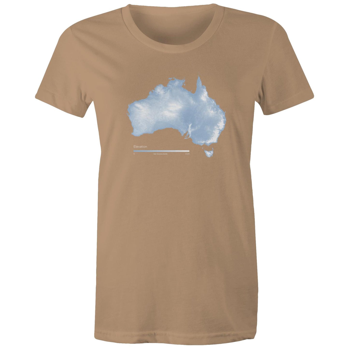 Australia Elevation Map Blue