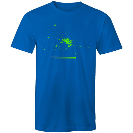 Population Density Melbourne Bright Mens T-Shirt