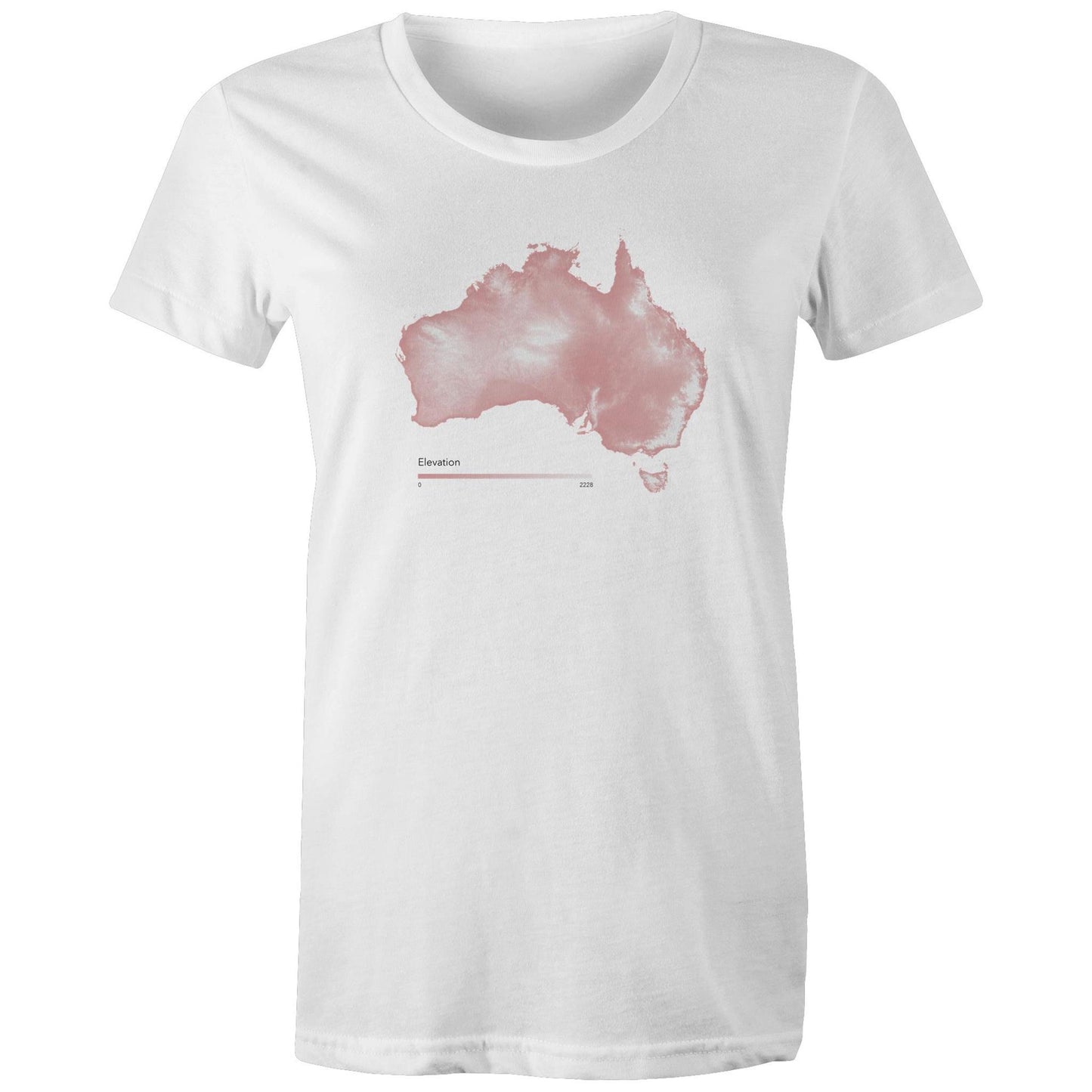 Australia Elevation Map Pink