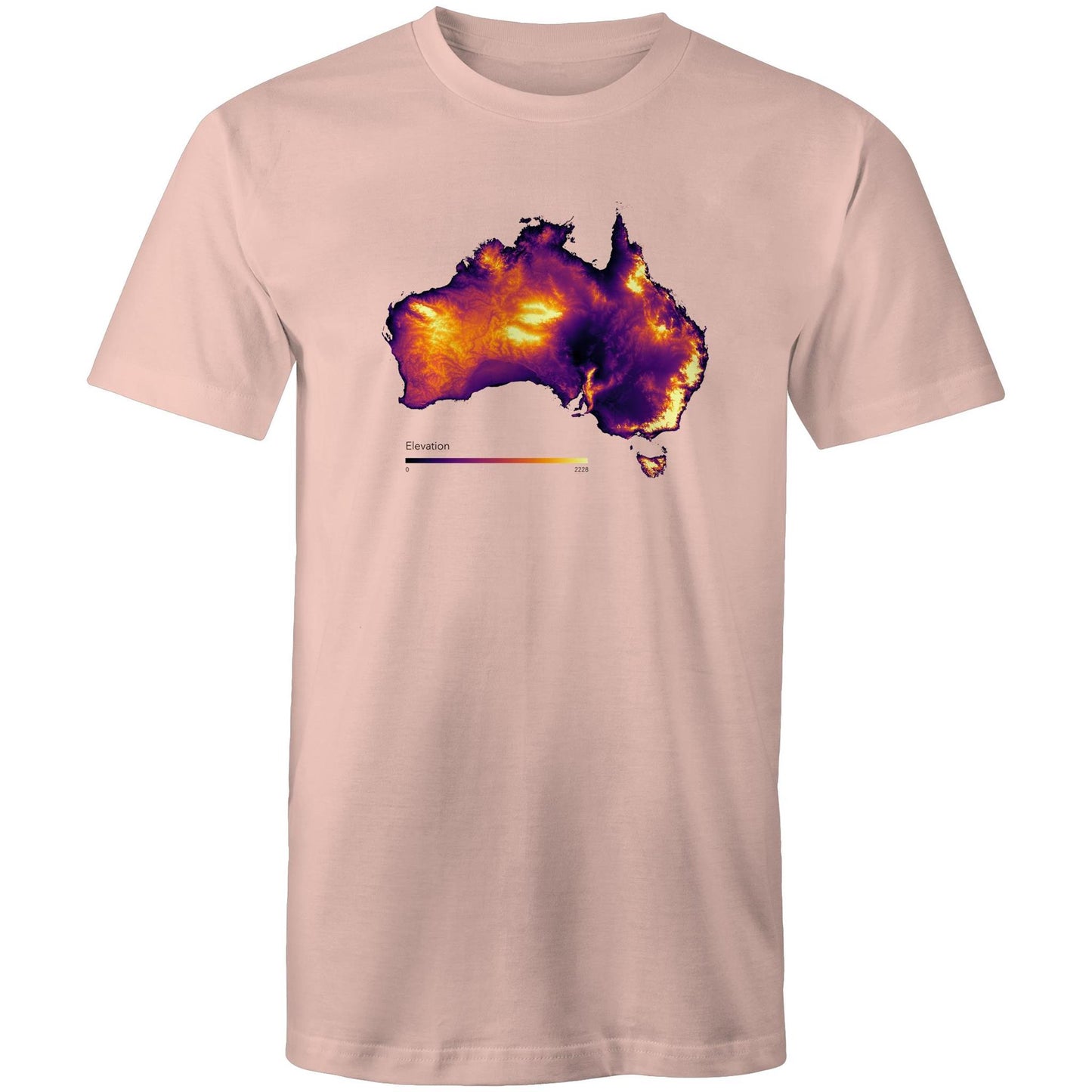 Australia Elevation Map Bold