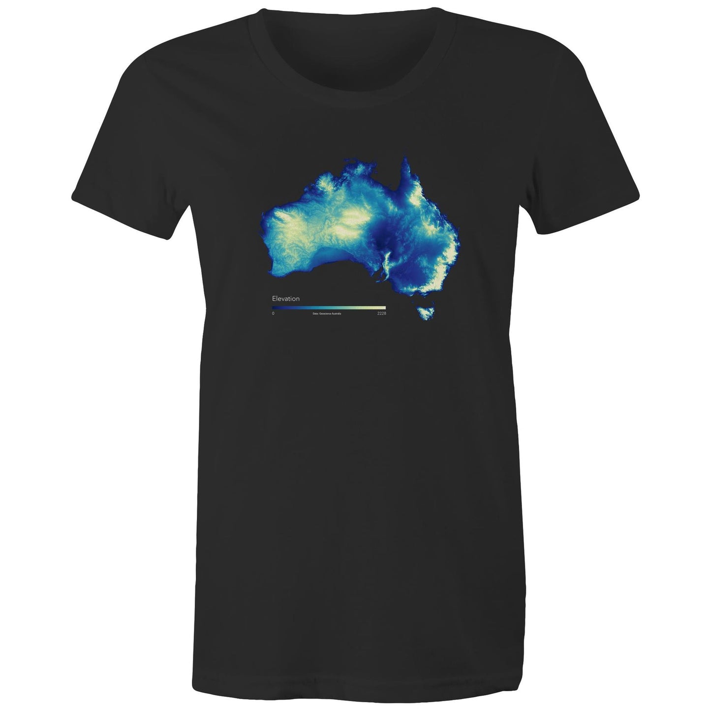 Australia Elevation Map Bold