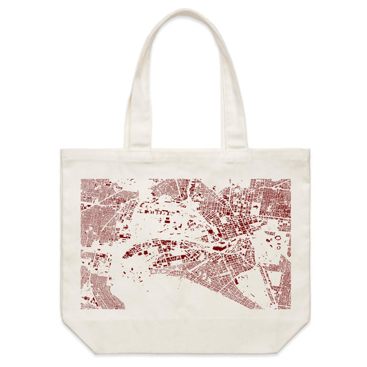 Shoulder Canvas Tote Bag - Bay City Red