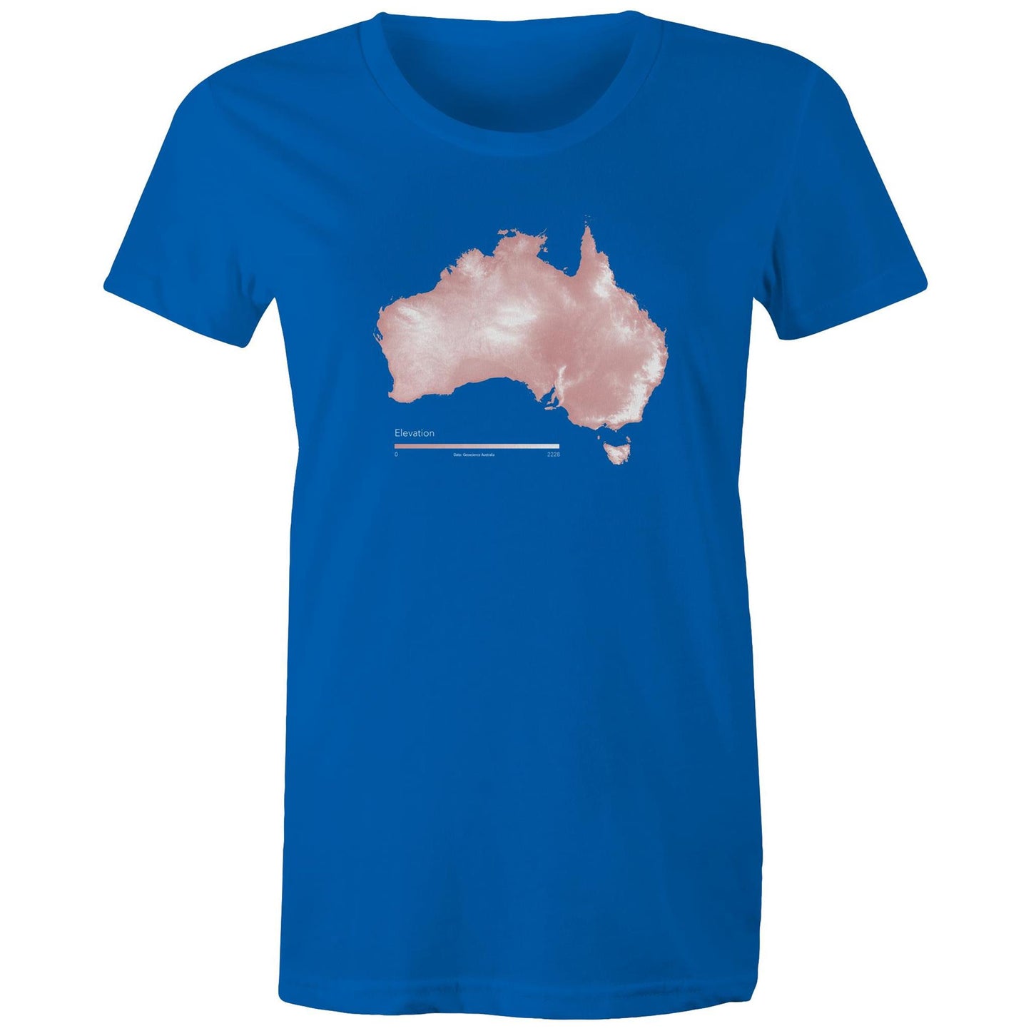 Australia Elevation Map Pink