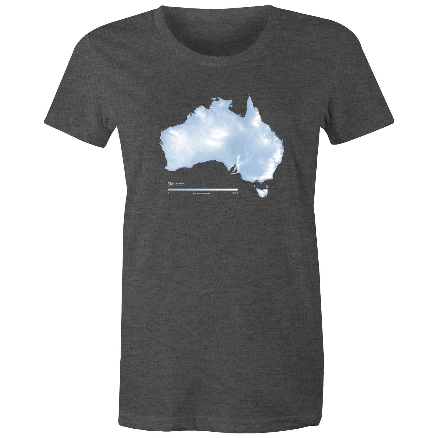 Australia Elevation Map Blue