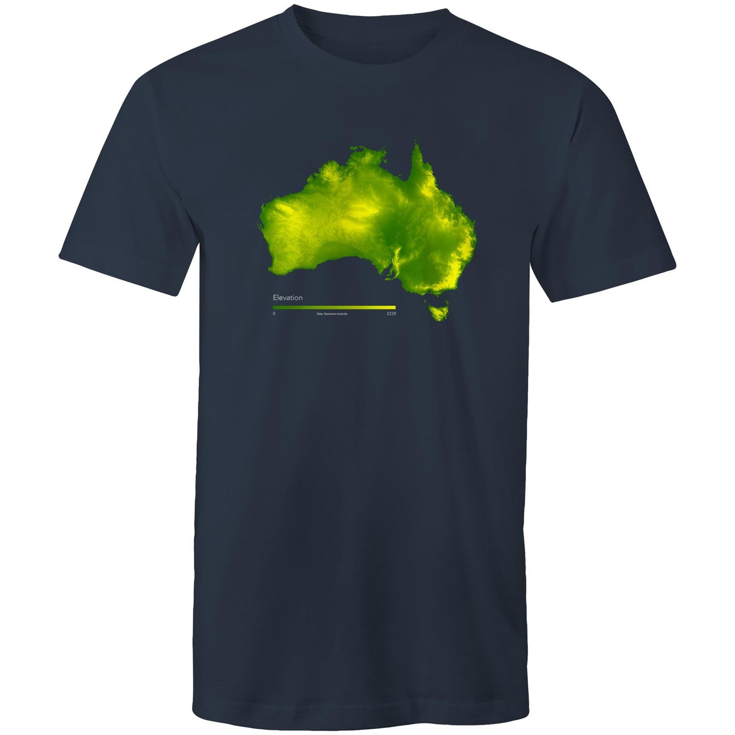 Australia Elevation Map Bold