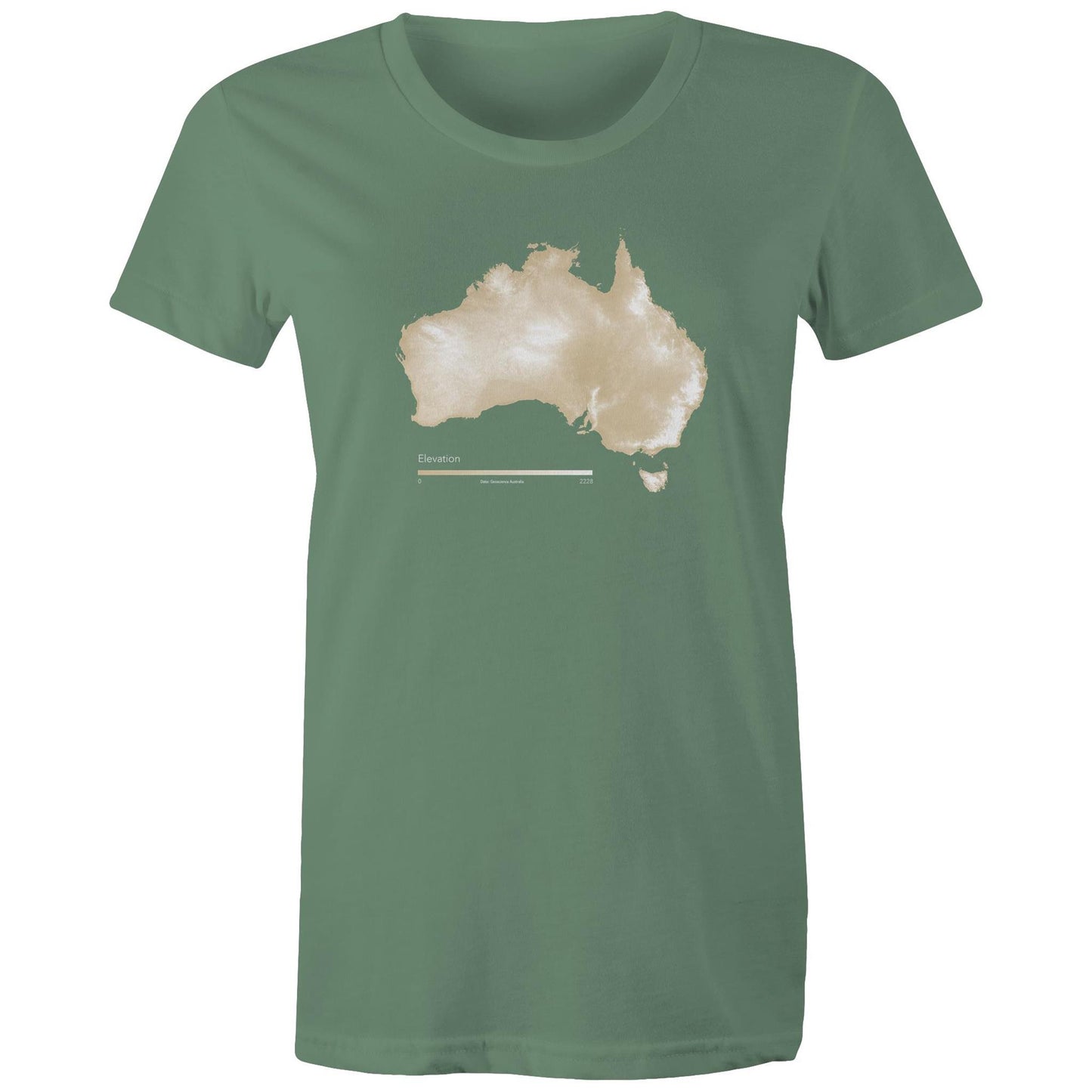 Australia Elevation Map Tan