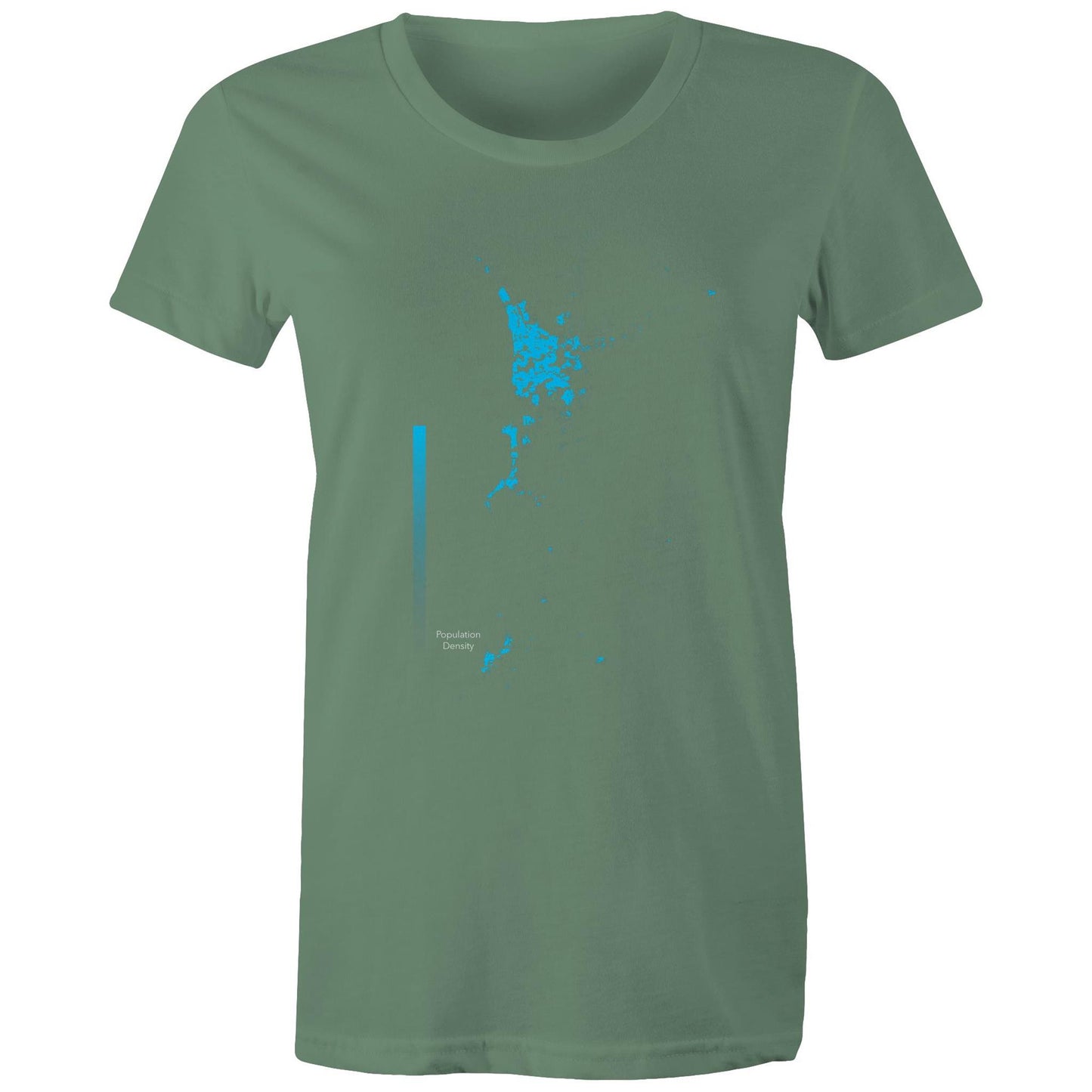 Population Density Perth Bright Womens T-Shirt