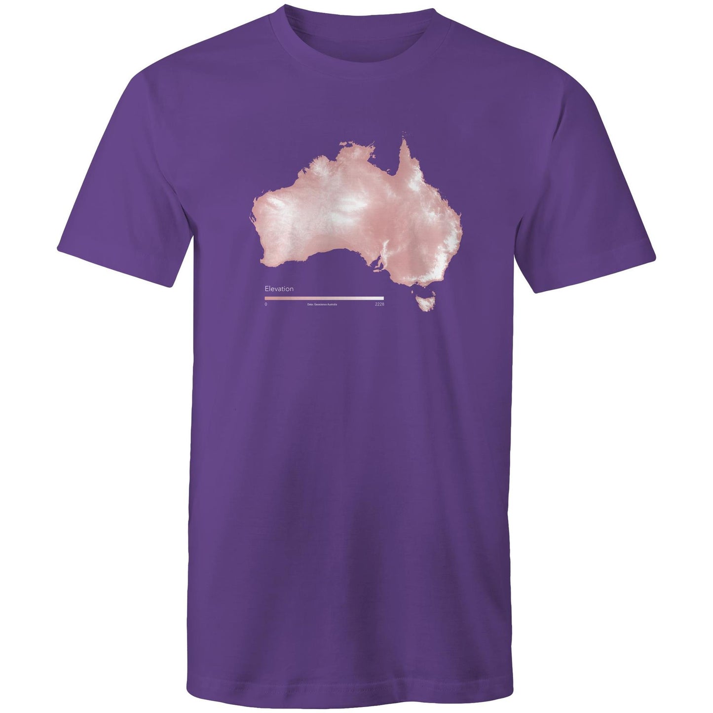 Australia Elevation Map Pink