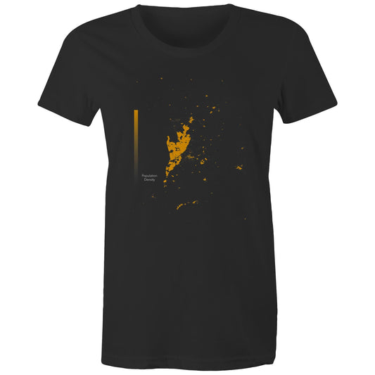 Population Density Adelaide Bright Womens T-Shirt