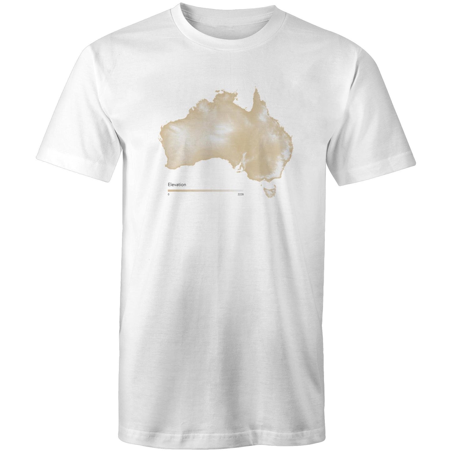 Australia Elevation Map Tan