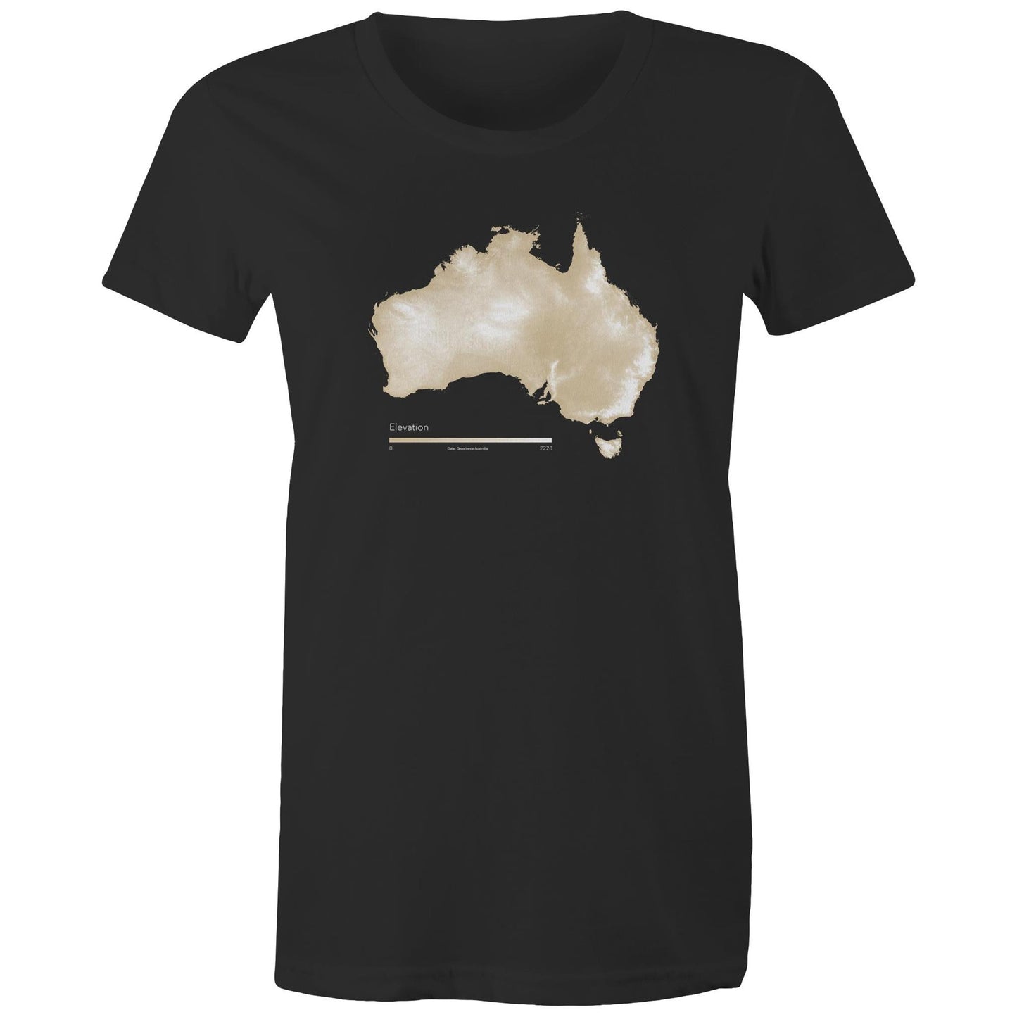 Australia Elevation Map Tan