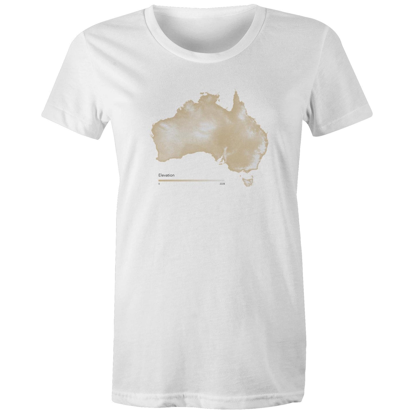 Australia Elevation Map Tan