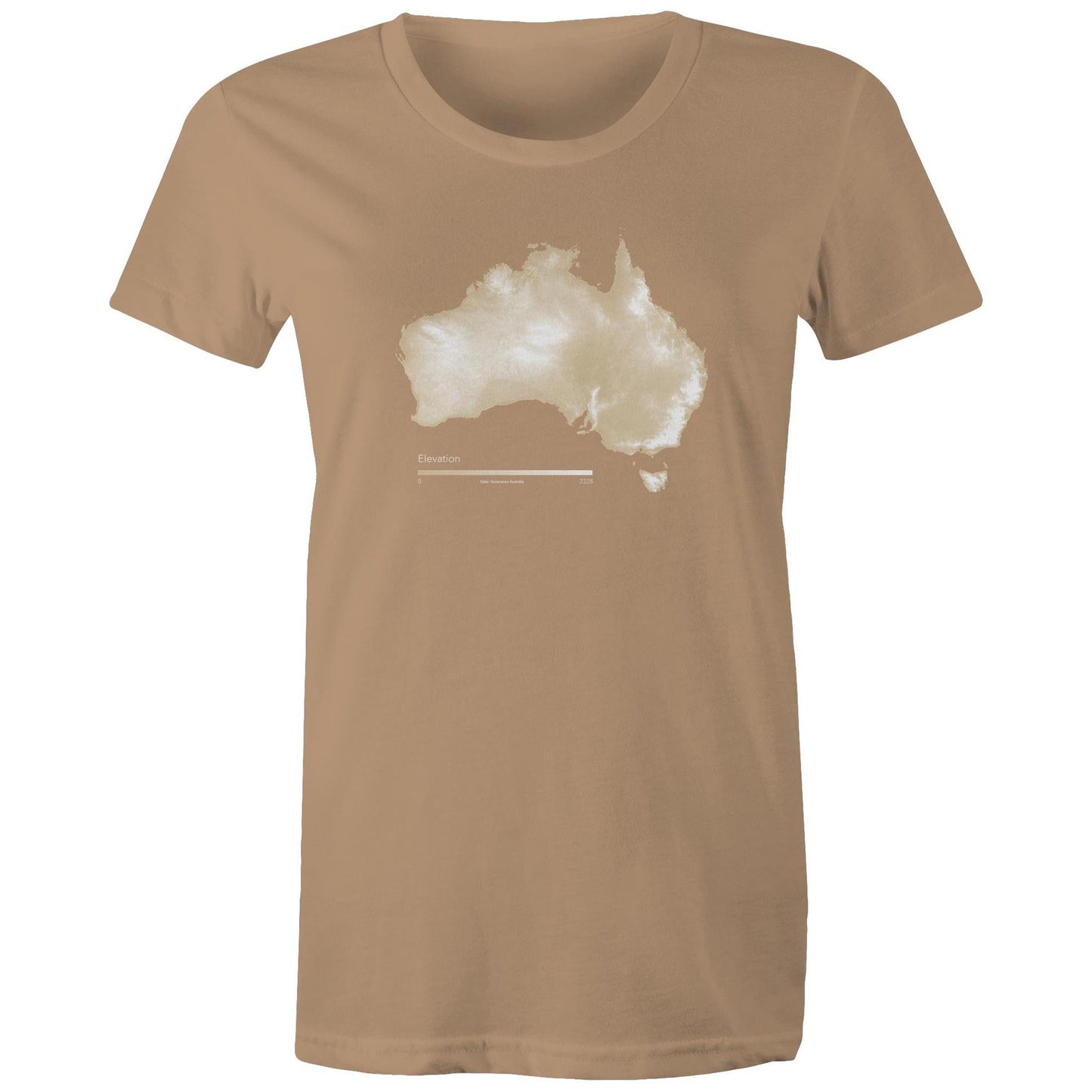 Australia Elevation Map Tan