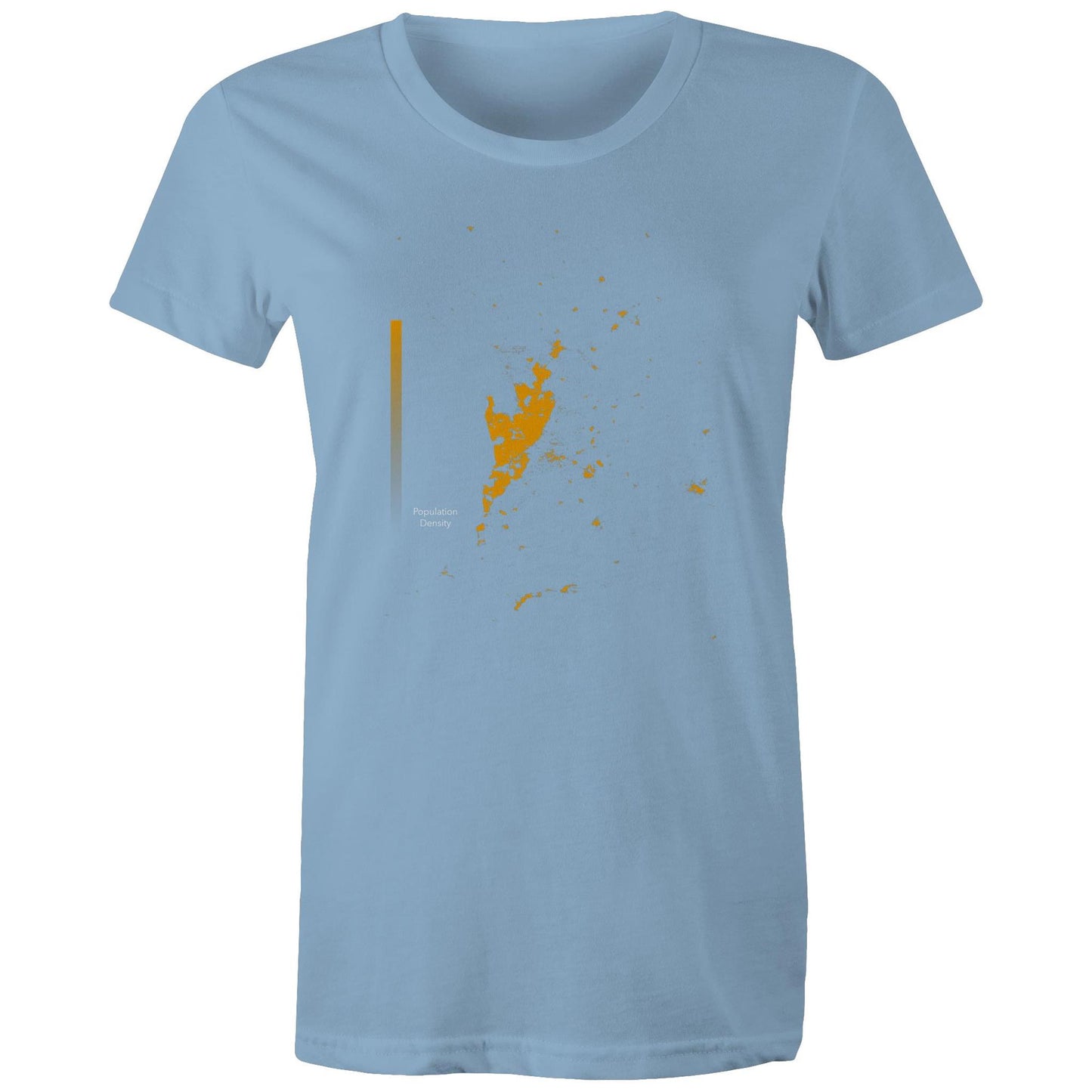 Population Density Adelaide Bright Womens T-Shirt