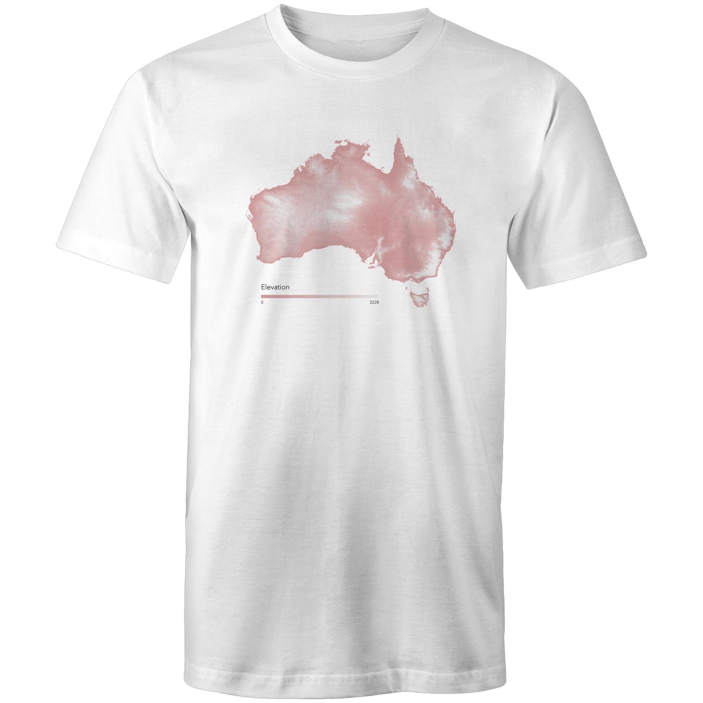 Australia Elevation Map Pink