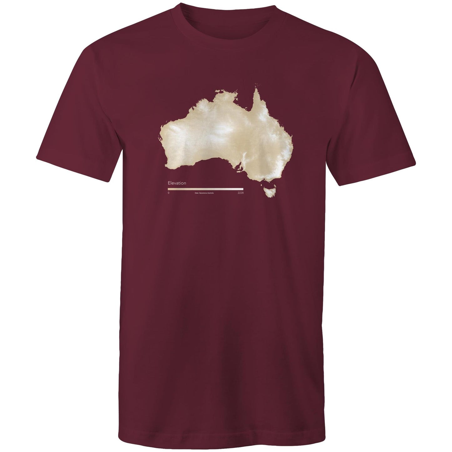 Australia Elevation Map Tan