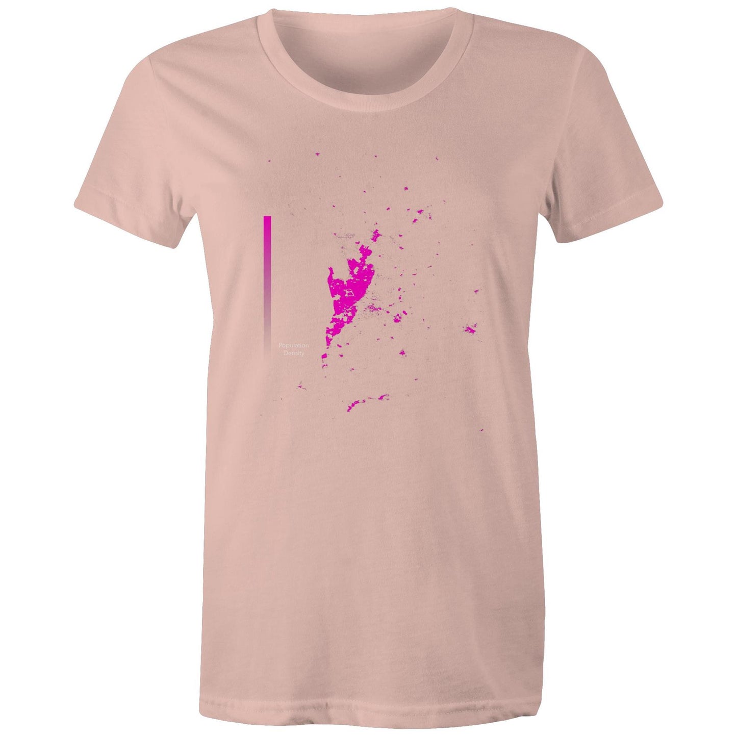 Population Density Adelaide Bright Womens T-Shirt