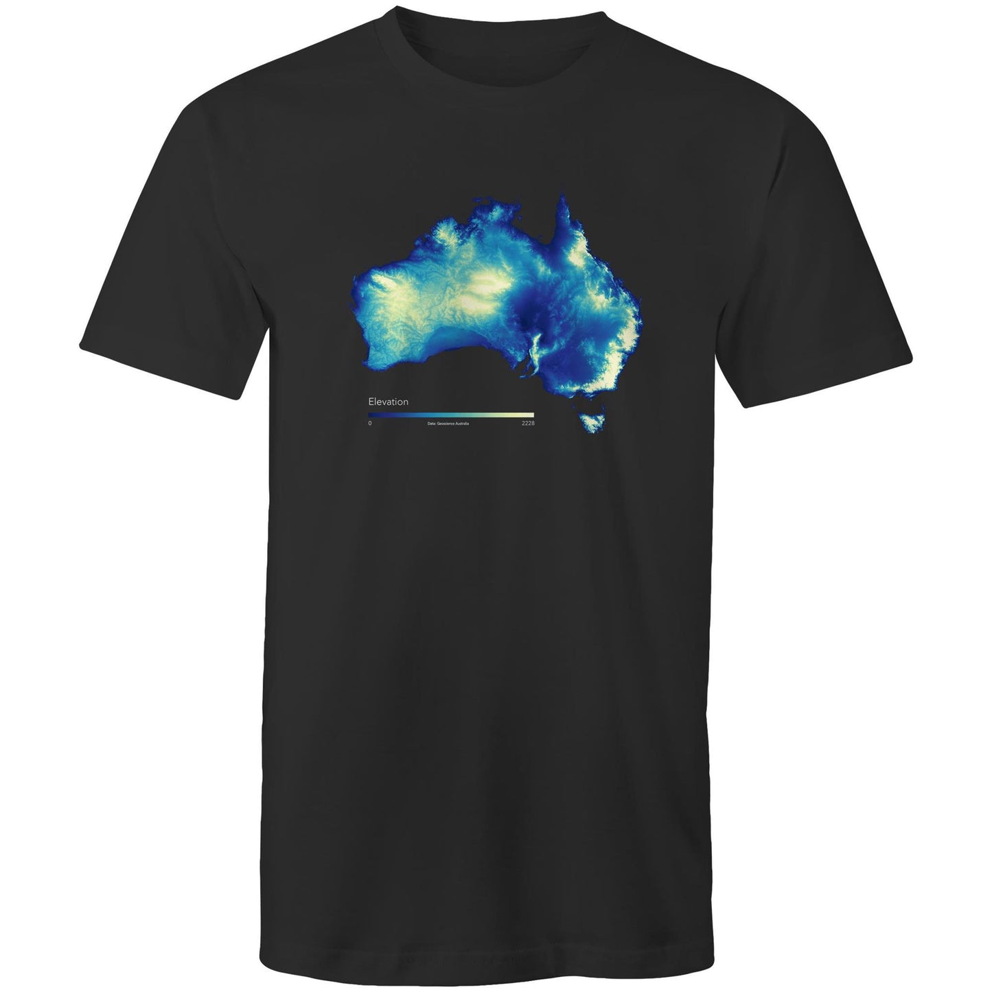 Australia Elevation Map Bold