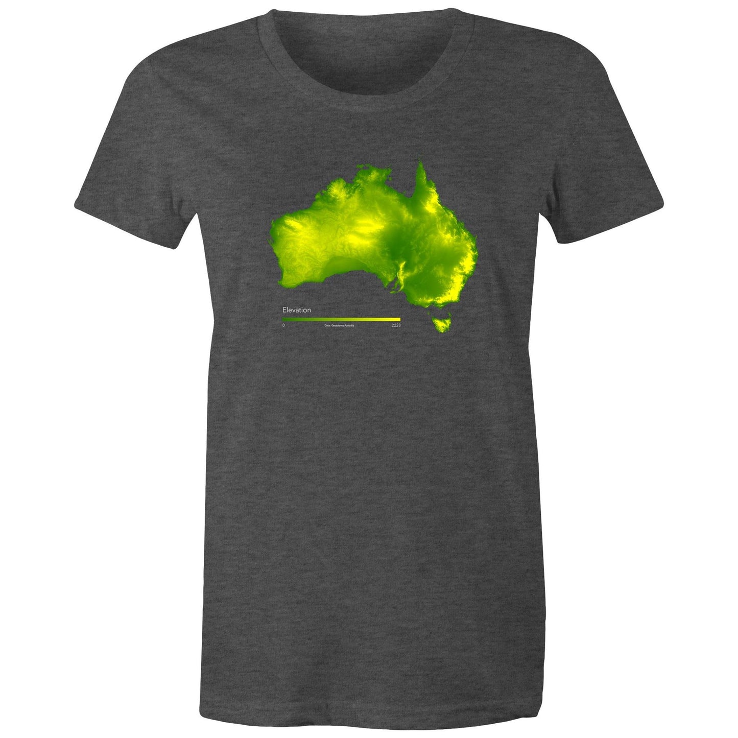 Australia Elevation Map Bold