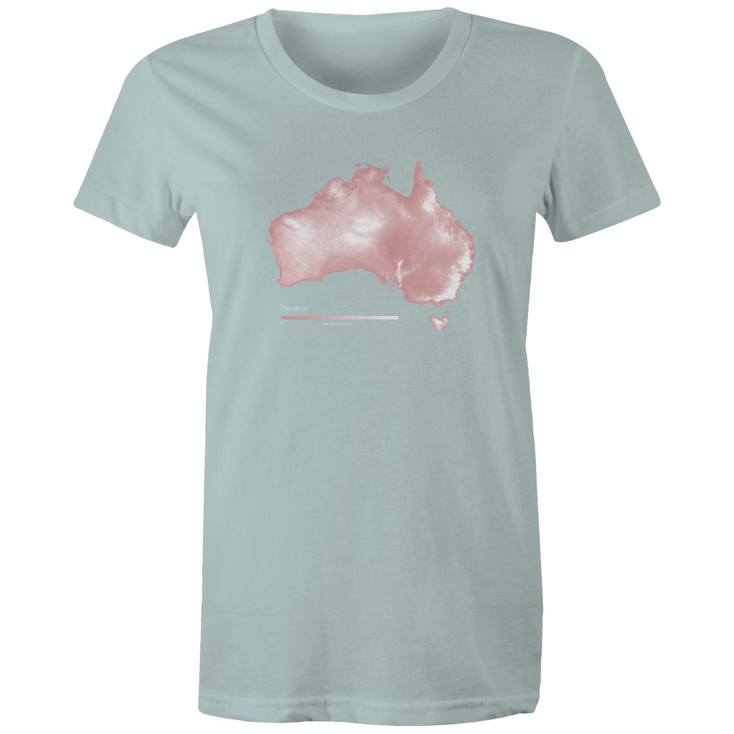 Australia Elevation Map Pink