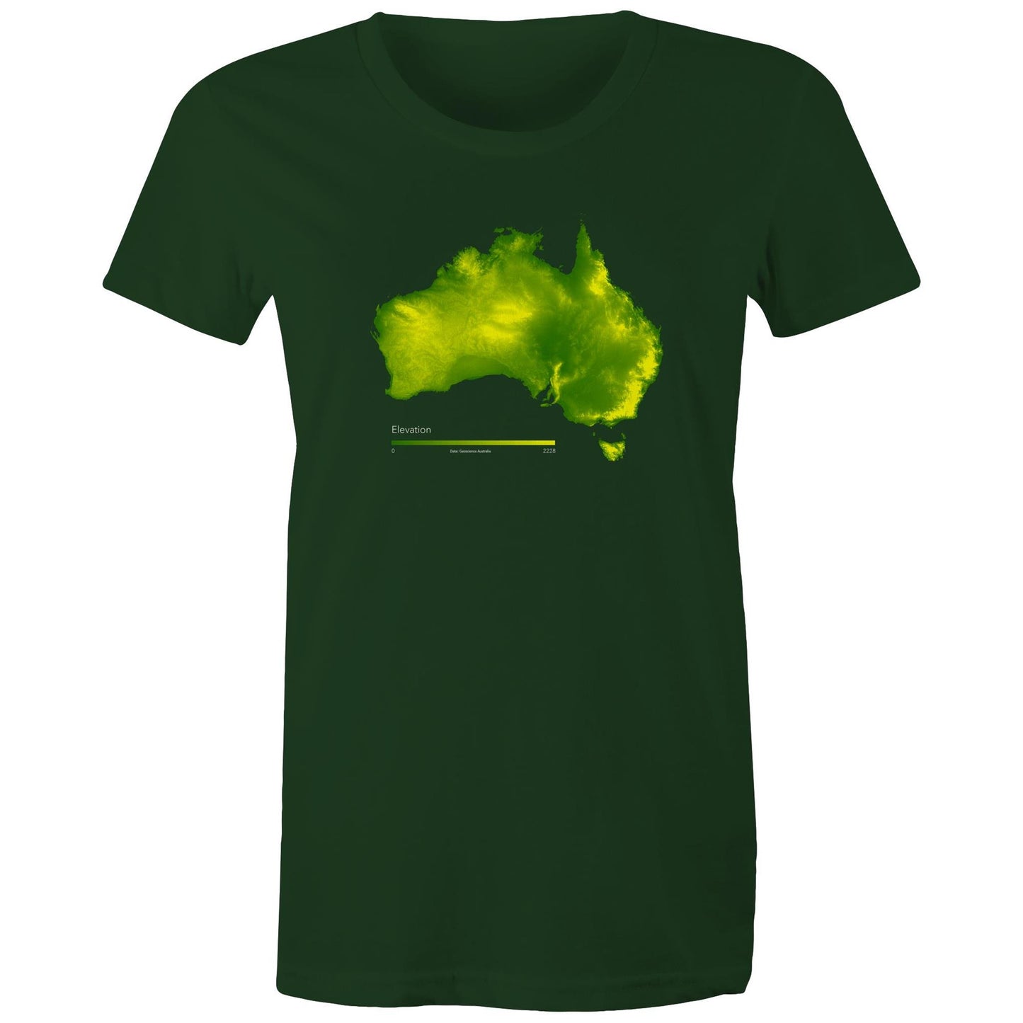 Australia Elevation Map Bold