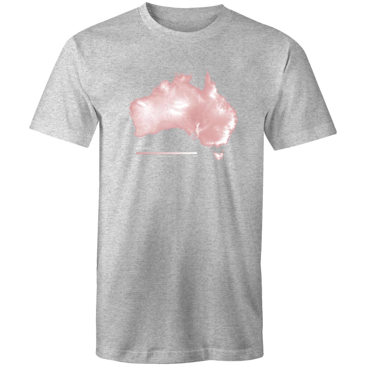 Australia Elevation Map Pink