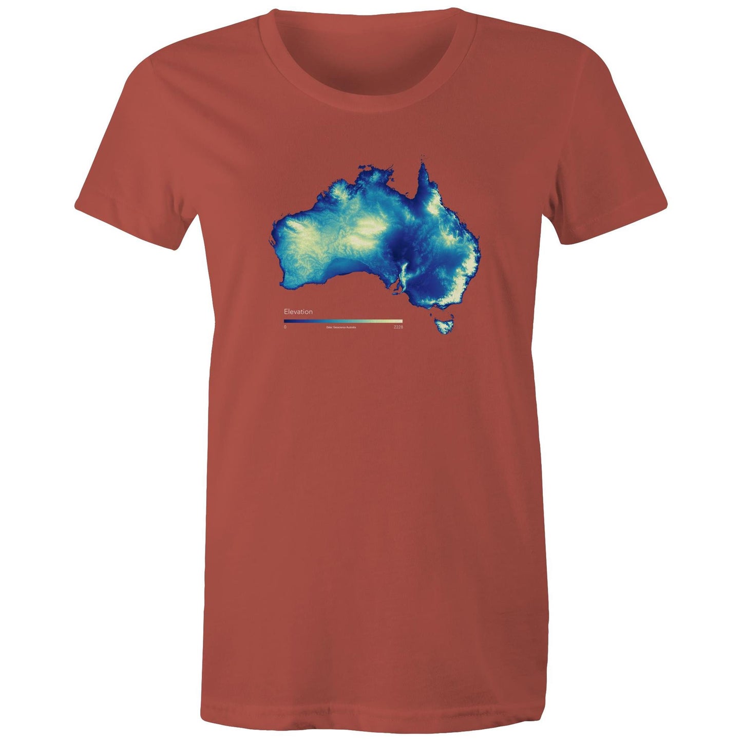 Australia Elevation Map Bold