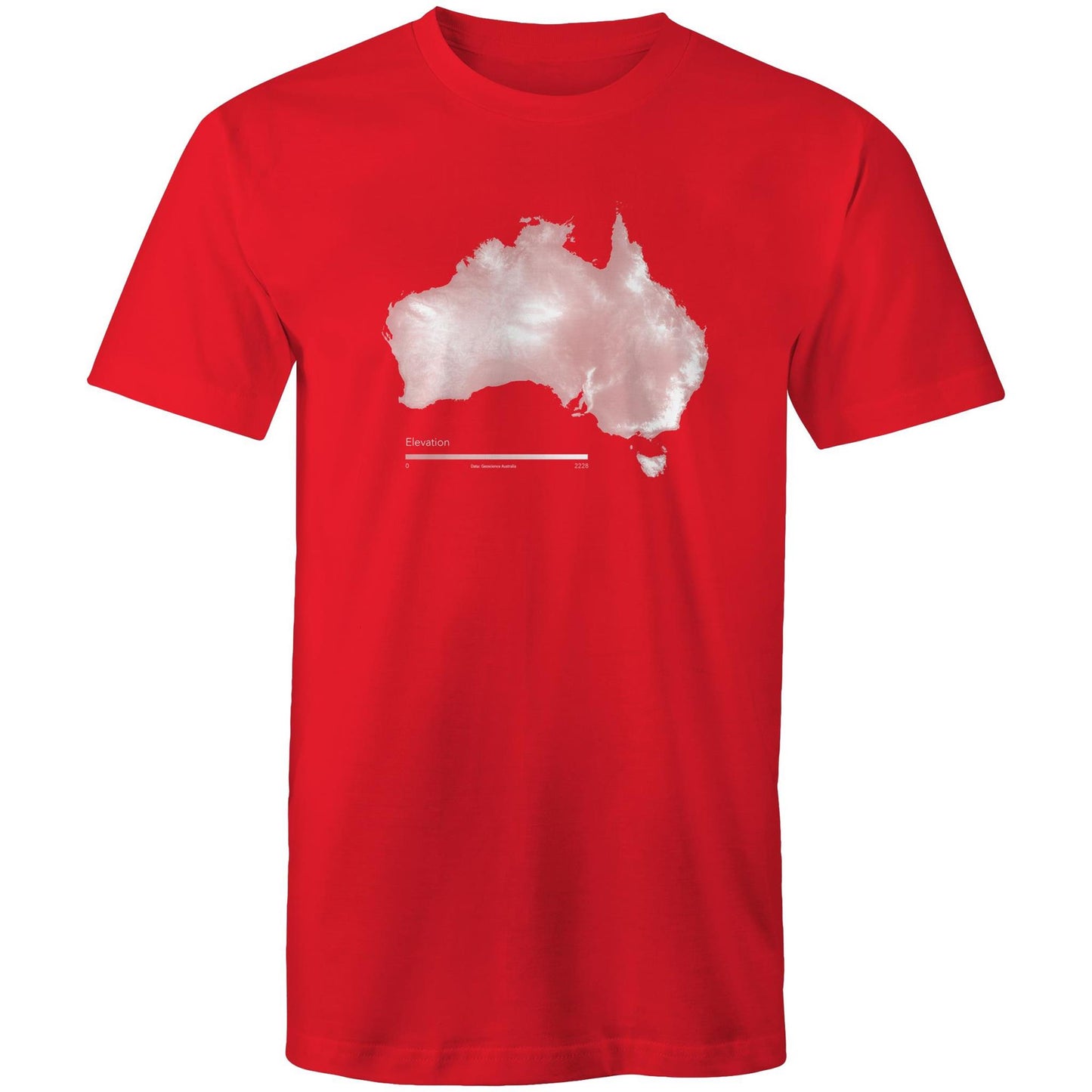 Australia Elevation Map Pink