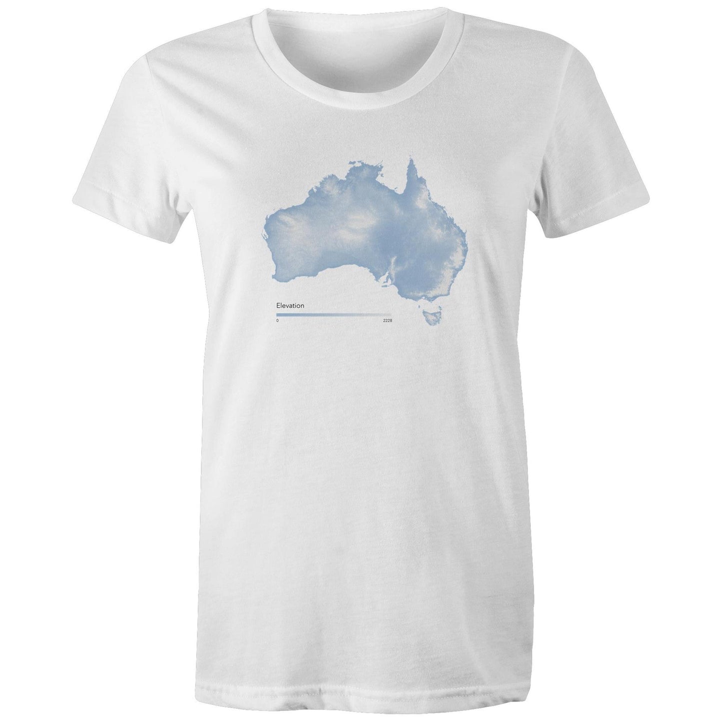 Australia Elevation Map Blue