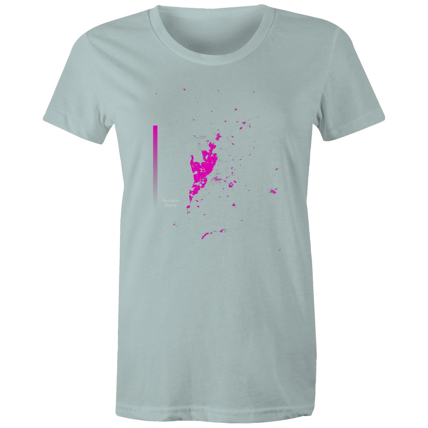 Population Density Adelaide Bright Womens T-Shirt