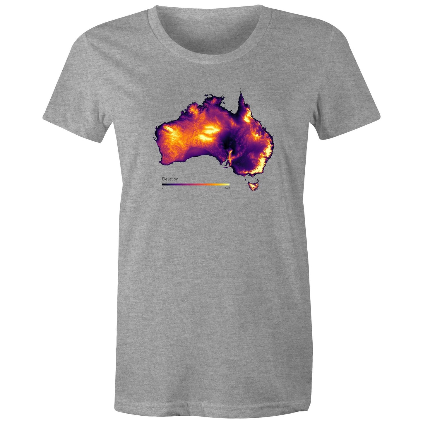 Australia Elevation Map Bold