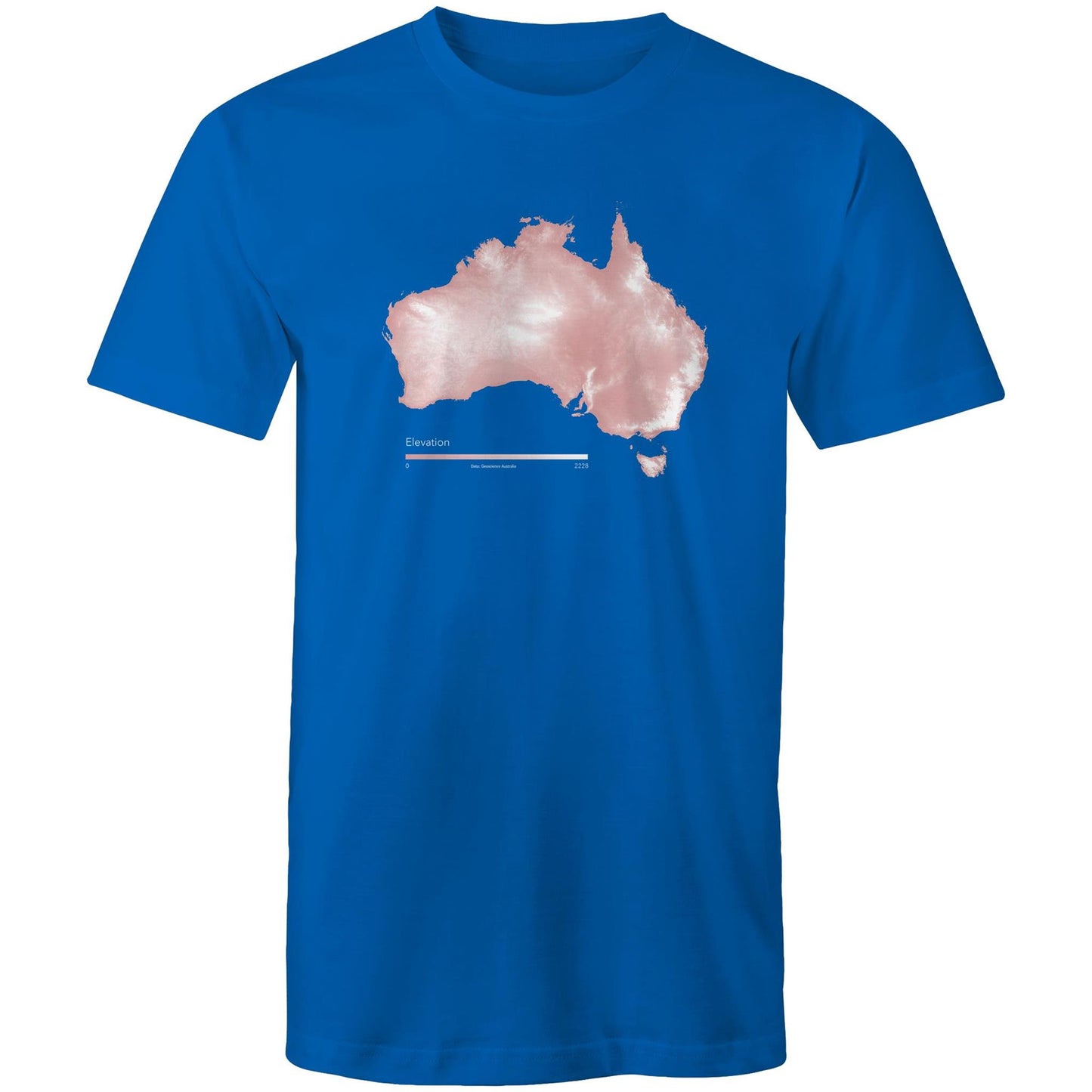 Australia Elevation Map Pink