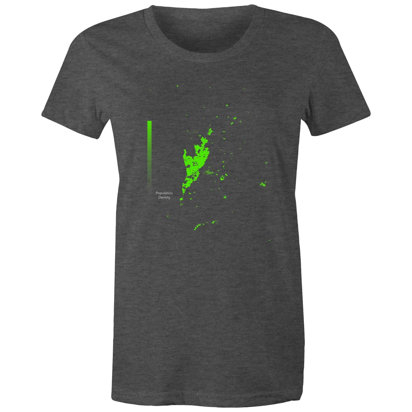 Population Density Adelaide Bright Womens T-Shirt