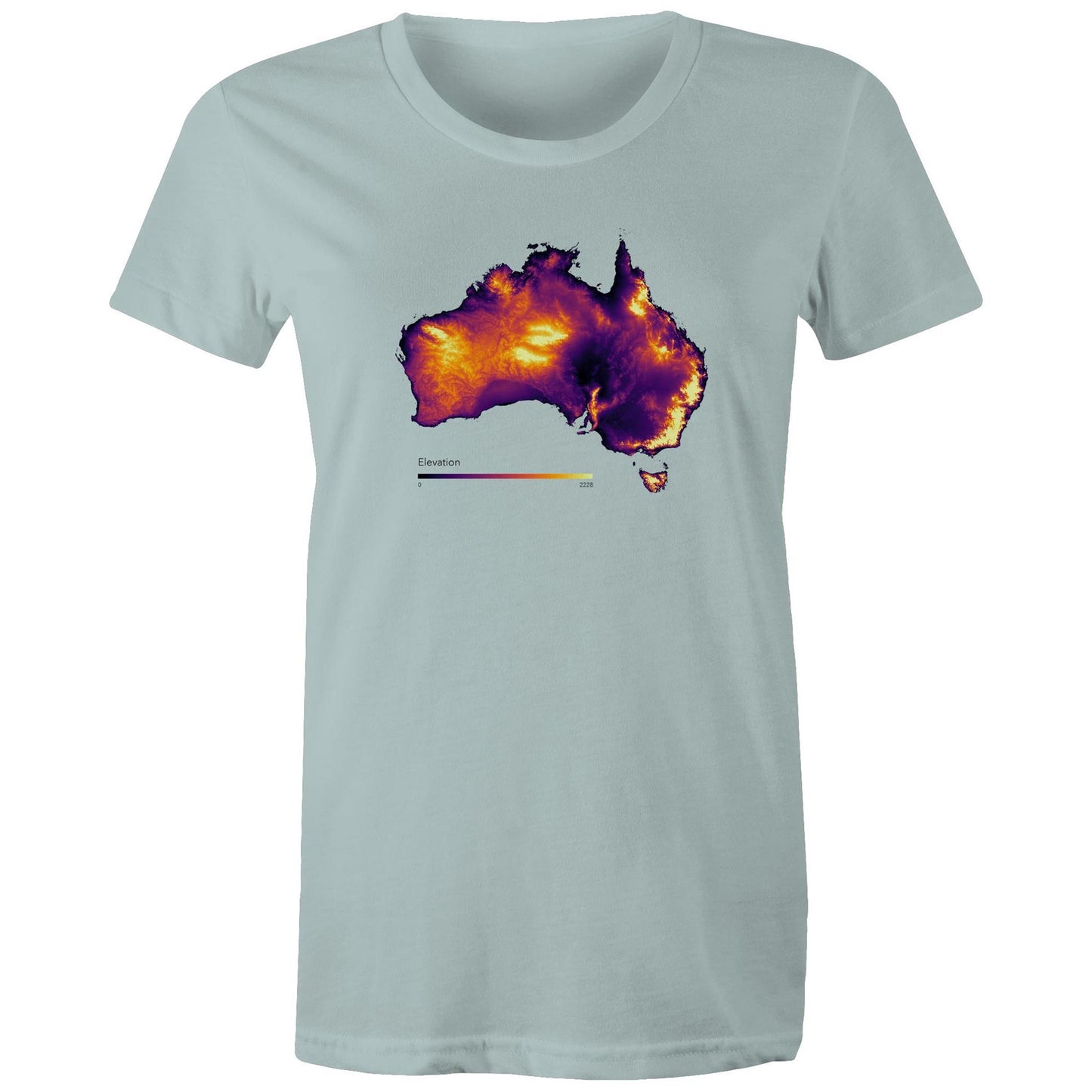 Australia Elevation Map Bold