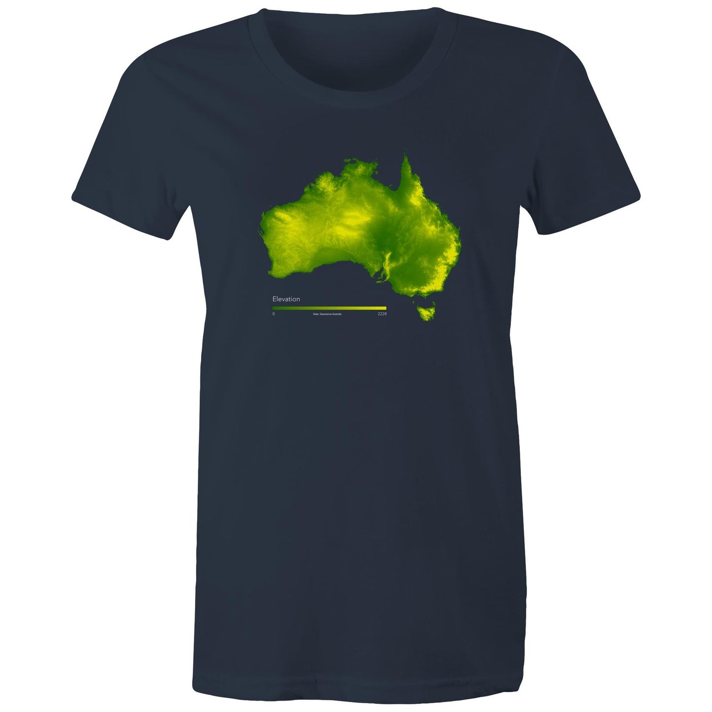 Australia Elevation Map Bold